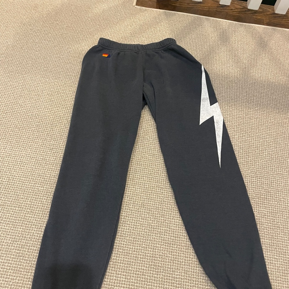 Women's Aviator Nation Bolt Sweatpants - Charcoal size Small